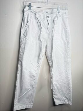 Kensie White High-Rise Tie-Waist Pants
